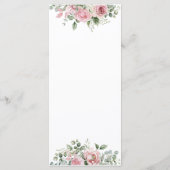Blush Watercol Pink Floral Mariage Menu (Dos)