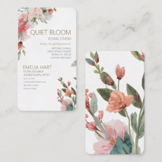 Blush Watercolor Bloemist & Bloemschikster Visitekaartje
