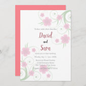 Blush Watercolor Floral Wedding Invitation | Soft (Devant / Derrière)