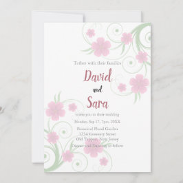Blush Watercolor Floral Wedding Invitation | Soft Kaart