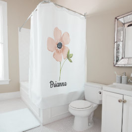 Blush Watercolor Flower Name Douchegordijn