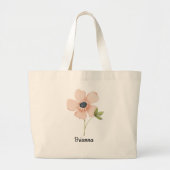 Blush Watercolor Flower Name Grote Tote Bag (Voorkant)