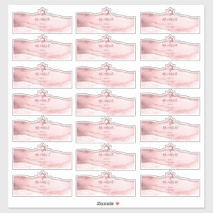 Blush Waterverf Agaat Transparant Gastadres Sticker