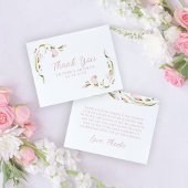 Blush Waterverf Bloemen Vrijgezellenfeest Plat Bedankkaart