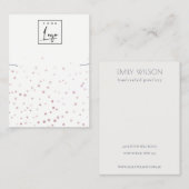 Blush Waterverf Confetti Band Ketting Display Visitekaartje (Voorkant / Achterkant)