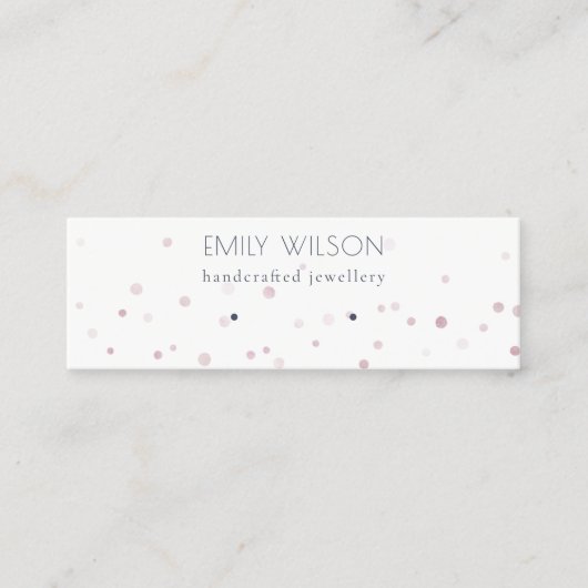 Blush Waterverf Confetti-staafscherm Mini Visitekaartje (Voorkant)