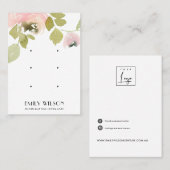 BLUSH WATERVERF FLORAL 3 STUD EARRING DISPLAY VISITEKAARTJE (Voorkant / Achterkant)
