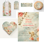 Blush Waterverf Floral Bridal Shower Uitnodiging