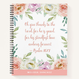 Blush Waterverf Floral  Gratitude Journal Notitieboek