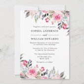 Blush Waterverf Floral Greenery Elegant Wedding Kaart (Voorkant)