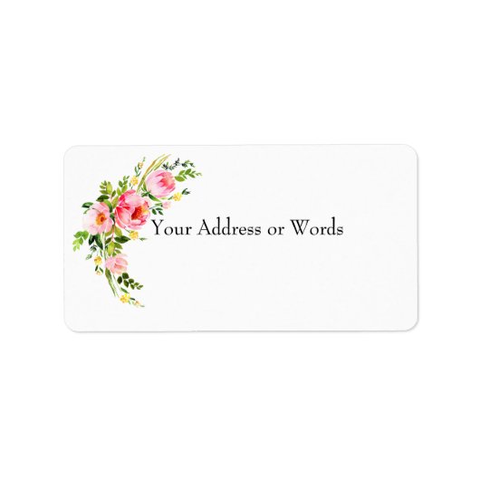 Blush Waterverf Floral Label (Voorkant)