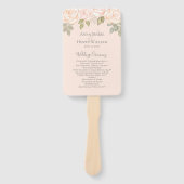Blush Waterverf Foliage Wedding Programme Handwaaier (Voorkant)