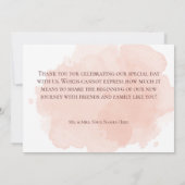 Blush Waterverf herfst moderne bruiloft Bedankkaart (Achterkant)