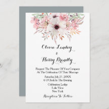 Blush Waterverf Land Floral Weddenschap