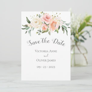 Blush Waterverf Romantic Floral Wedding Save The Date