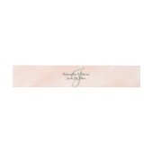 Blush Waterverf Sage Green Monogram Uitnodigingen Wikkel (Vlak)