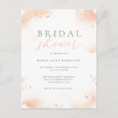 Blush Waterverf Script & Gold Dust Vrijgezellenfee Uitnodiging Briefkaart (Voorkant)