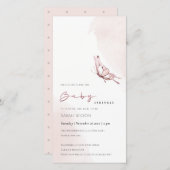 Blush Waterverf Vlinder Baby Sprinkle Invite Bedankkaart (Voorkant / Achterkant)