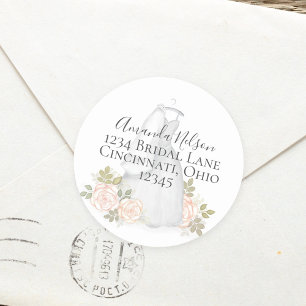 Blush Waterverf Vrijgezellenfeest Return Address Ronde Sticker