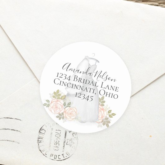 Blush Waterverf Vrijgezellenfeest Return Address Ronde Sticker