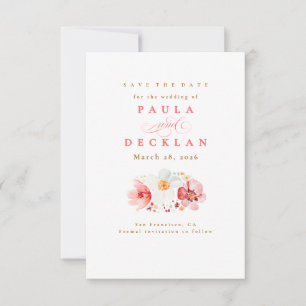 Blush Waterverf Wildflower Boho Bewaar de datum Save The Date