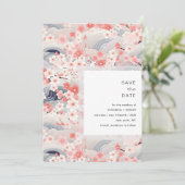 Blush Waves Sakura Blossom Modern Wedding Save The Date (Staand voorkant)