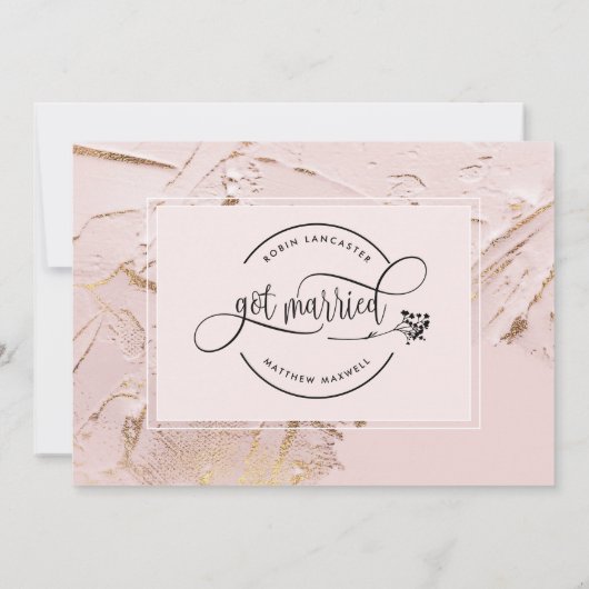 Blush We hebben een huwelijksweddenschap/aankondig Kaart (Achterkant)