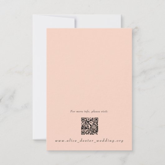 Blush Wedding Details Qr Code Enclosure Kaart (Achterkant)