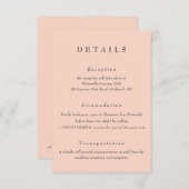 Blush Wedding Details Qr Code Enclosure Kaart (Voorkant / Achterkant)