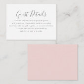  Blush Wedding Gast Detail Informatie Informatiekaartje (Voorkant / Achterkant)