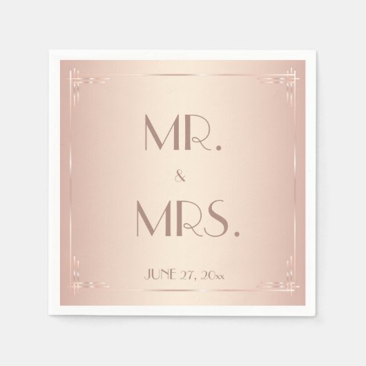 Blush Wedding Napkins Custom Servetten (Voorkant)