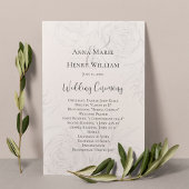 Blush Wedding Programme Élégant Floral