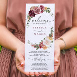 Blush Wedding Programme Rustic Country Boho<br><div class="desc">Tout le monde va adorer lire les détails de votre mariage avec ce magnifique programme de mariage! Éditez facilement pour créer votre propre programme de cérémonie unique! Consultez la collection Country Boho pour plus d'articles correspondants.</div>