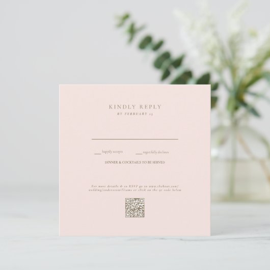 Blush Wedding QR Code RSVP (Staand voorkant)