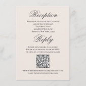 Blush Wedding Script RSVP Reception Informatiekaartje (Voorkant)