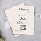 Blush Wedding Script RSVP Reception Informatiekaartje