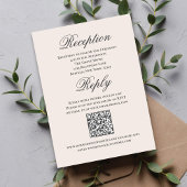 Blush Wedding Script RSVP Reception Informatiekaartje