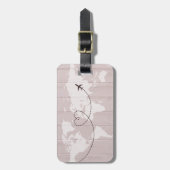 Blush Wereldkaart  Bagagelabel (Voorkant verticaal)