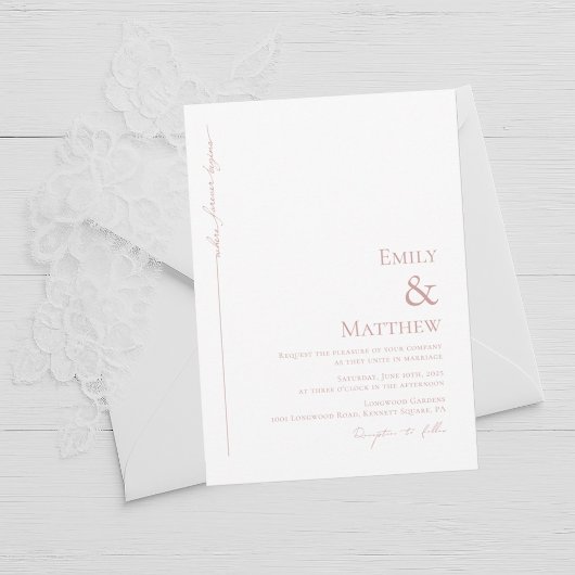 Blush Where Forever Begins Wedding Invitation