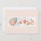 Blush Whisper Floral Photo Faire-part de naissance (Dos)