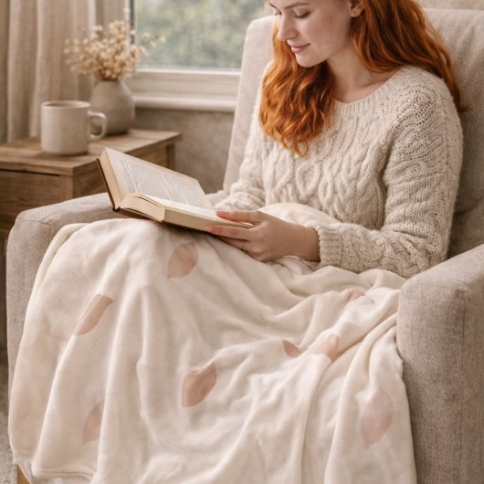 Blush Whisper Petals Fleece Blanket