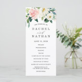 Blush White Bloom Bloemen Bruiloft Programma (Staand voorkant)