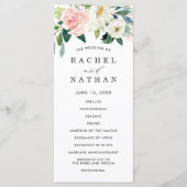 Blush White Bloom Bloemen Bruiloft Programma (Voorkant)