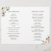 Blush White Bloom Floral Folded Wedding Programme (Achterkant)
