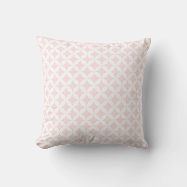 Blush White Circles Pattern Decorative Pillow Kussen (Voorkant)
