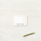 Blush White Cream Zebra Gold Confetti Sparkle      Post-it® Notes (Op bureau)