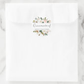 Blush & White Flowers Quinceanera Party Favor Ronde Sticker (Tas)
