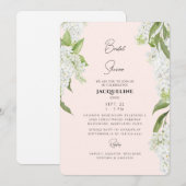 Blush White Hydrangeas Vrijgezellenfeest Kaart (Voorkant / Achterkant)