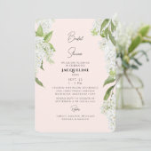 Blush White Hydrangeas Vrijgezellenfeest Kaart (Staand voorkant)