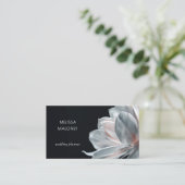 Blush White Magnolia Black Visitekaartje (Staand voorkant)